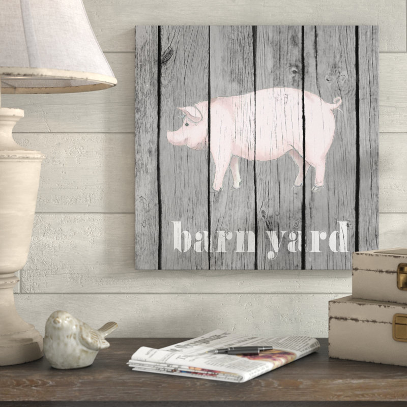 «Barnyard Pig», impression, H 18 po x l 18 po x P 1 po, Toile tendue