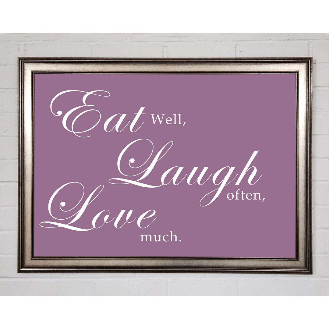 Küche Zitat Eat Laugh Love Wandkunst