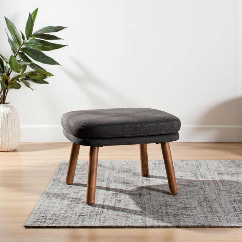 Keairra Upholstered Ottoman, Dark Gray 100% Polyester