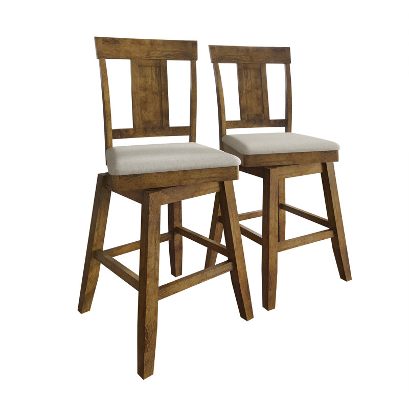 Chaise de bureau pivotante en bois brun avec housse gris chaud, Brun