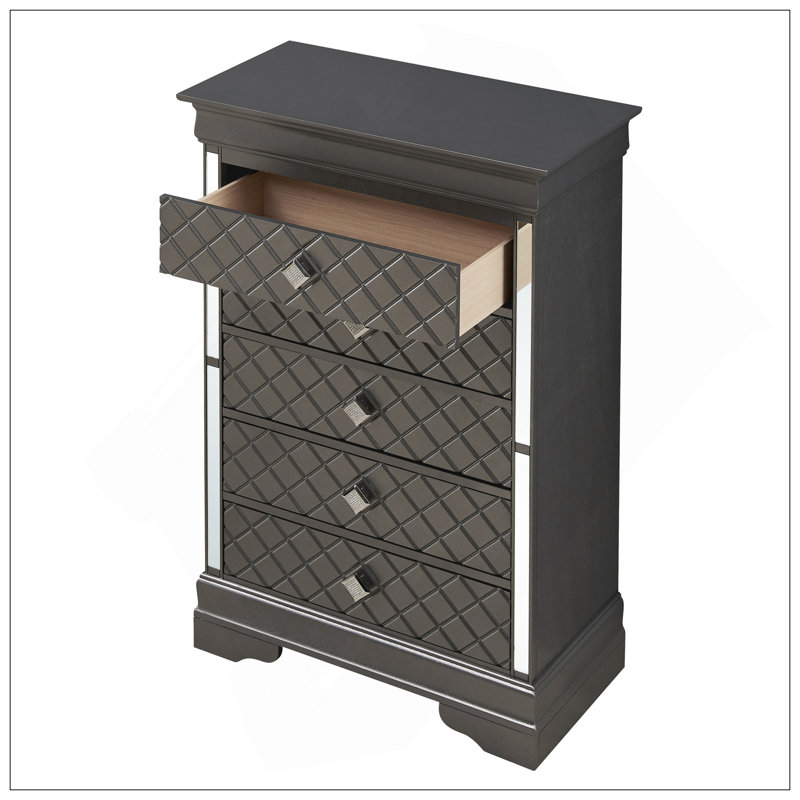 Verona  Chest , Metalic Black, Black
