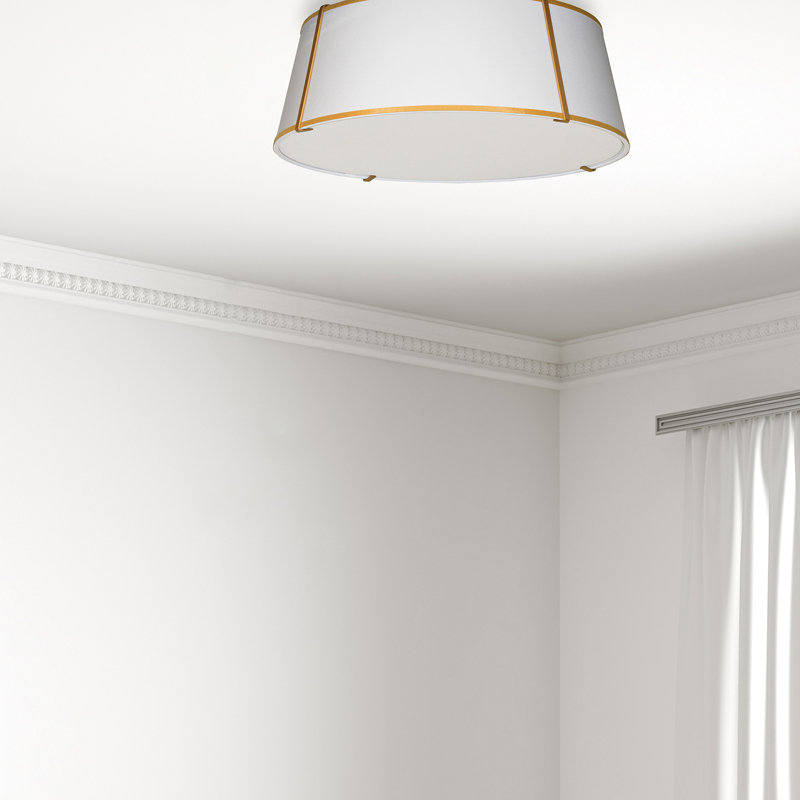 Plafonnier encastré 4 lumières trapézoïdales, Doré, Blanc