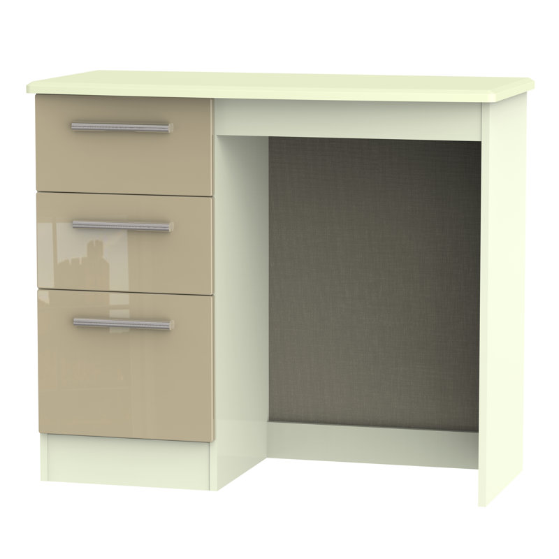 Fully Assembled Yvette Desk, 79.5cm H x 93cm W x 41.5cm D, Cream, Mushroom