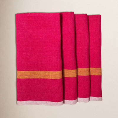 Linen Striped Square Dining Linen Set