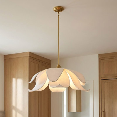 Luminaire suspendu 6 lumières Elsie en laiton chaud