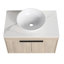 Ensemble de meuble-lavabo moderne 30 po avec lavabo en céramique et meuble-lavabo mural en chêne blanc