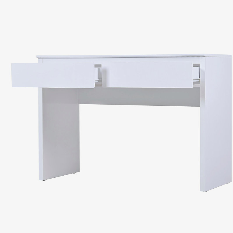 Coiffeuse moderne à deux tiroirs et espace de rangement moderne, convient aux chambres à coucher, aux tables à langer et aux bureaux