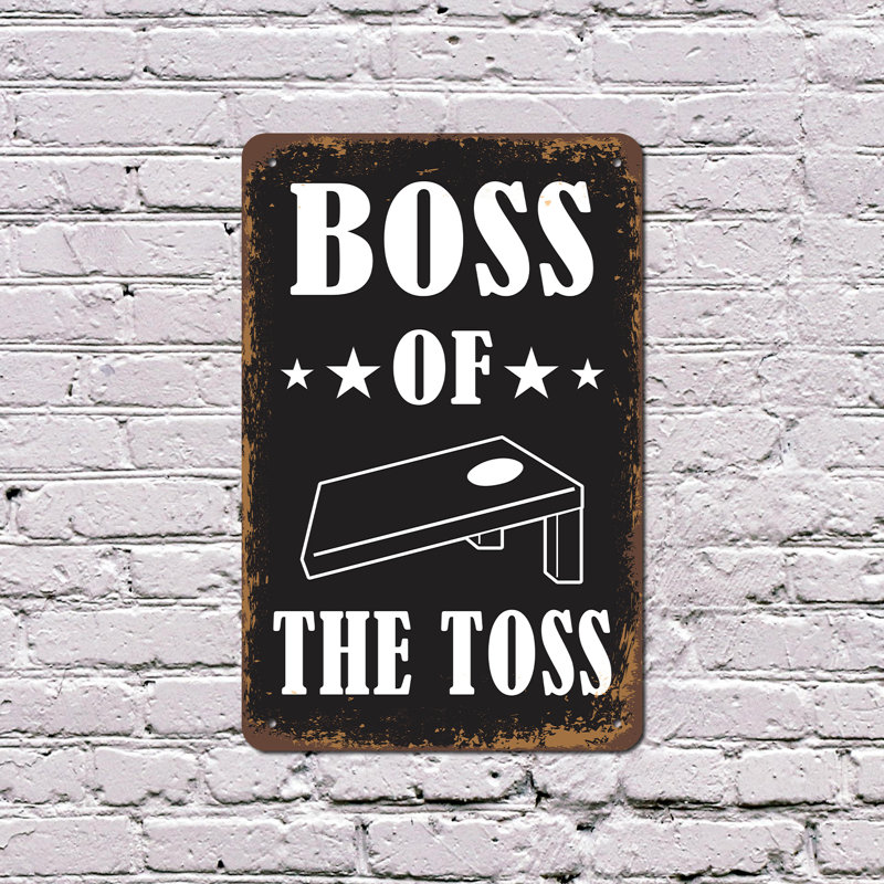 Enseigne en bosses 18 po x 24 po Boss of the Toss, H 18 po x l 24 po x P 0,1 po