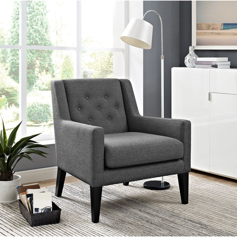 Fauteuil Modway, Velours gris performance