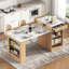Îlot de cuisine extensible avec table de salle à manger, rangement double-face et prise de courant intégrée pour une utilisation polyvalente et une efficacité maximale de l'espace-919890962
