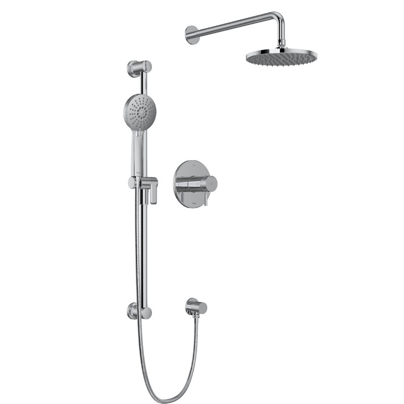 Riu Thermostatic Shower Faucet with Rough-in Valve, Silver