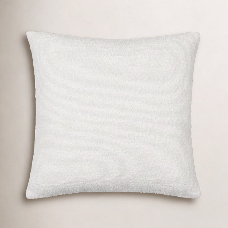 Coussin décoratif Amalfi Boucle, 18 po x 18 po, Blanc, Housse de coussin seulement - sans coussin