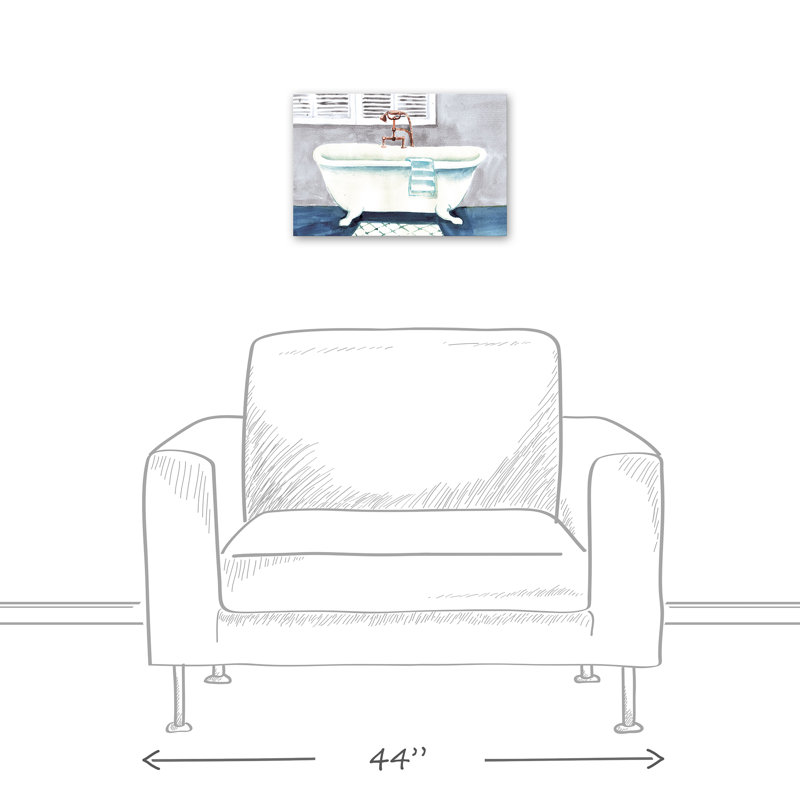 Baignoire sur pattes sur toile, H 12 po x l 18 po x P 1,25 po, Sans cadre