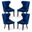Bootle 4 Person Dining set - a Rectangular Wooden Dining Table with Metal Legs and a Set of 4 Quilted Velvet Dining Chairs for Dining Room - Modern Dining Table Set-872602554-872602528-872602555