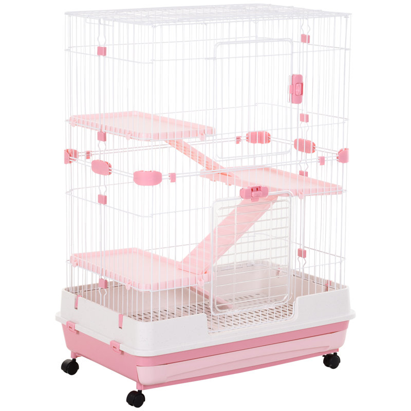 Cage avec rampe Caines Chinchilla, 43.25"H x 20.75"W x 32"D, Rose
