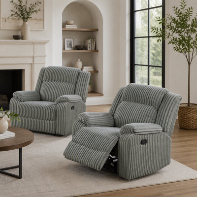 Fauteuil inclinable en velours côtelé fumé pour le salon, confortable et confortable