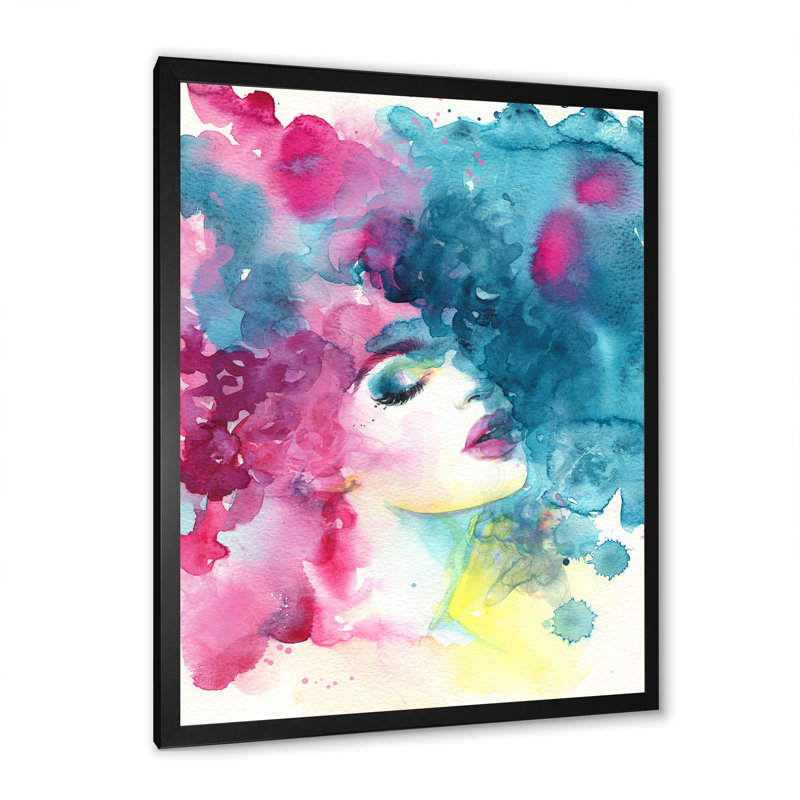 Portrait d'un élégant mannequin II - impression sur toile glamour, Cadre photo noir, H 20 po x l 12 po x P 1 po