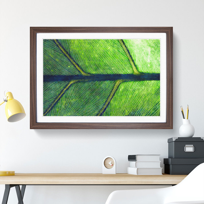 Leaf Detail - Picture Frame Painting, 48cm H x 65cm W x 2cm D, Walnut Framed