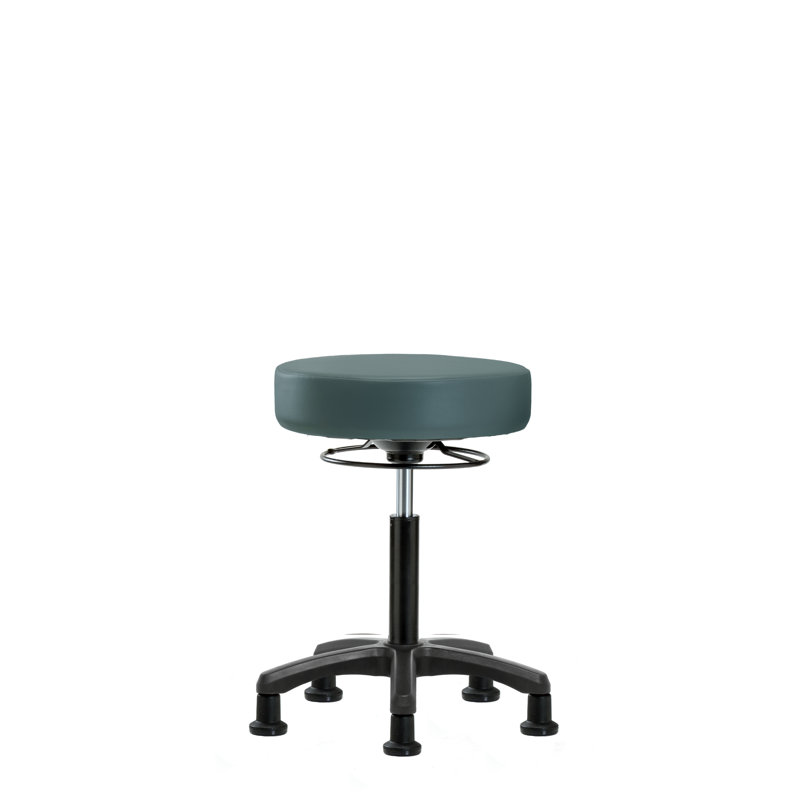 Tabouret de laboratoire à hauteur réglable Kaiya, Bleu colonial, Patins