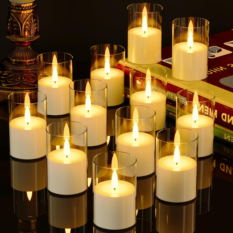 12 Pack Flickering Flameless Candles with Timer