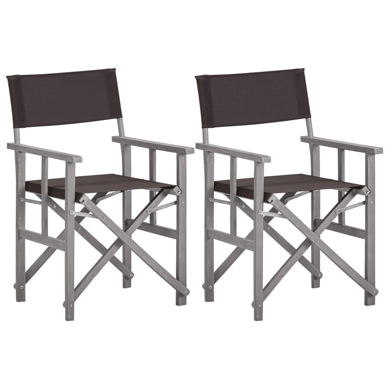 Adreanna Folding Director Chair, Black, Grey