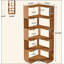  Bibliothèque de coin 64,96 "de haut à 6 niveaux en forme de L, bibliothèque industrielle autoportante avec panneau anti-chute, présentoir à grain de bois robuste pour salon de chambre à coucher-1172168263