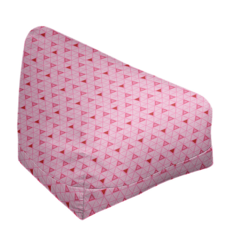 Red Geometric Bean Bag Lounger – Bold Triangle Print Seat for Game Rooms, Dorms & Cozy Corners, 25" H x 27" W x 30" D
