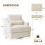 Chaise d'appoint pivotante, fauteuil en tissu de lin, chaises modernes simples avec coussin lombaire doux à base en métal pour le salon, la chambre à coucher-1613437670-1628501471