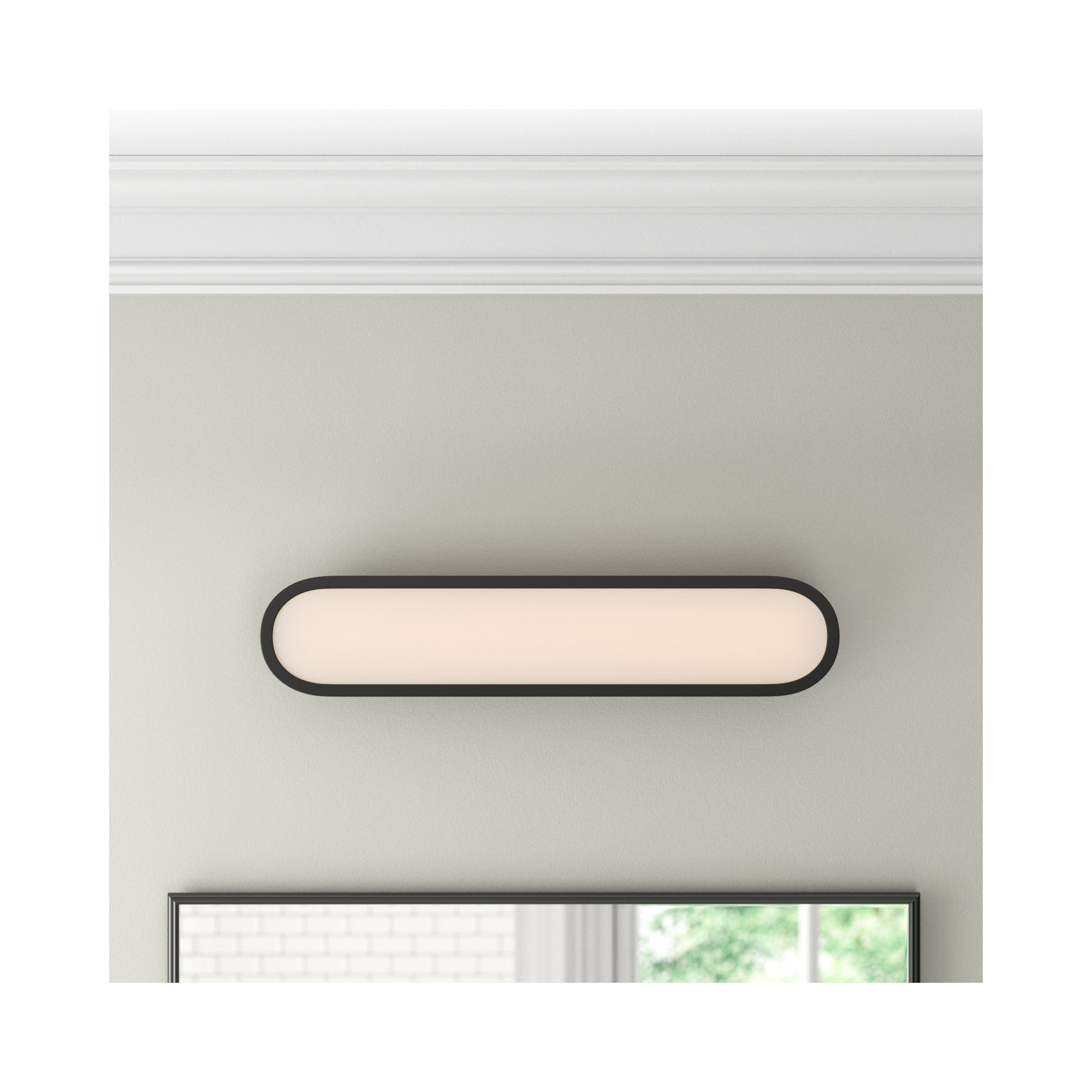 Single Dimmable LED Bath Bar, Black/White, 30"