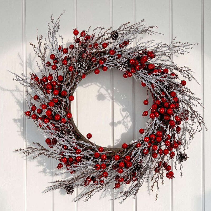 48 cm Feather Artificial Wreath