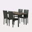 Ensemble de salle à manger en métal 5 pièces avec plateau en faux marbre, ensemble de salle à manger, table et 4 chaises Furniture
