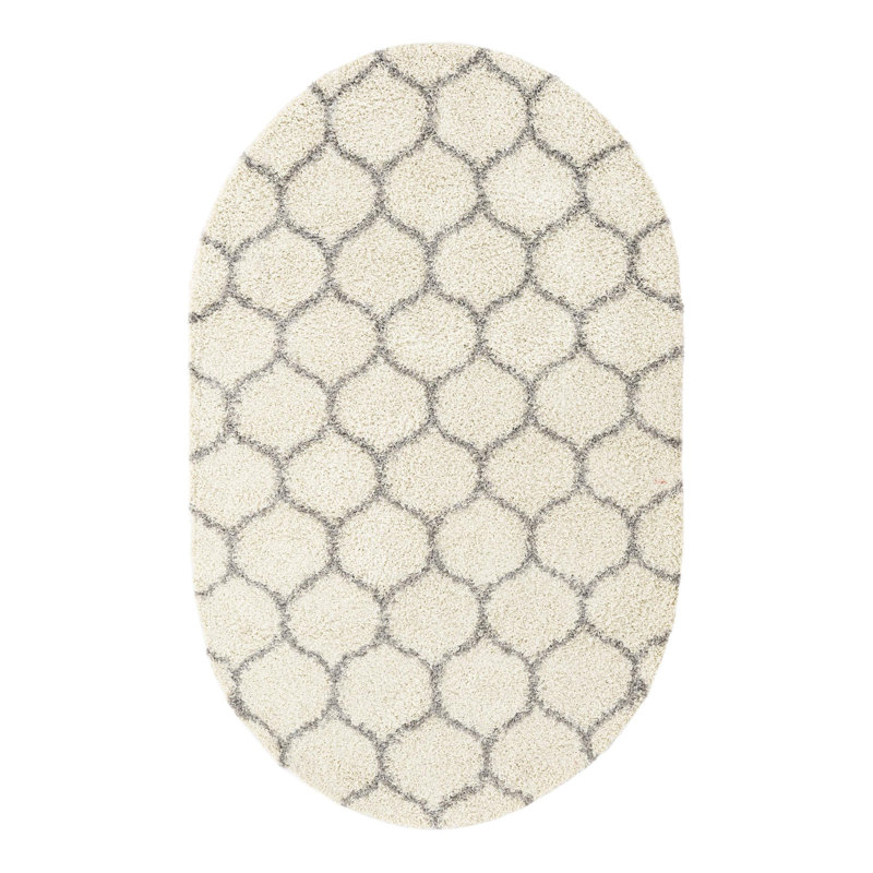 Geometric Indoor Rug, Oval 5'3" x 8'