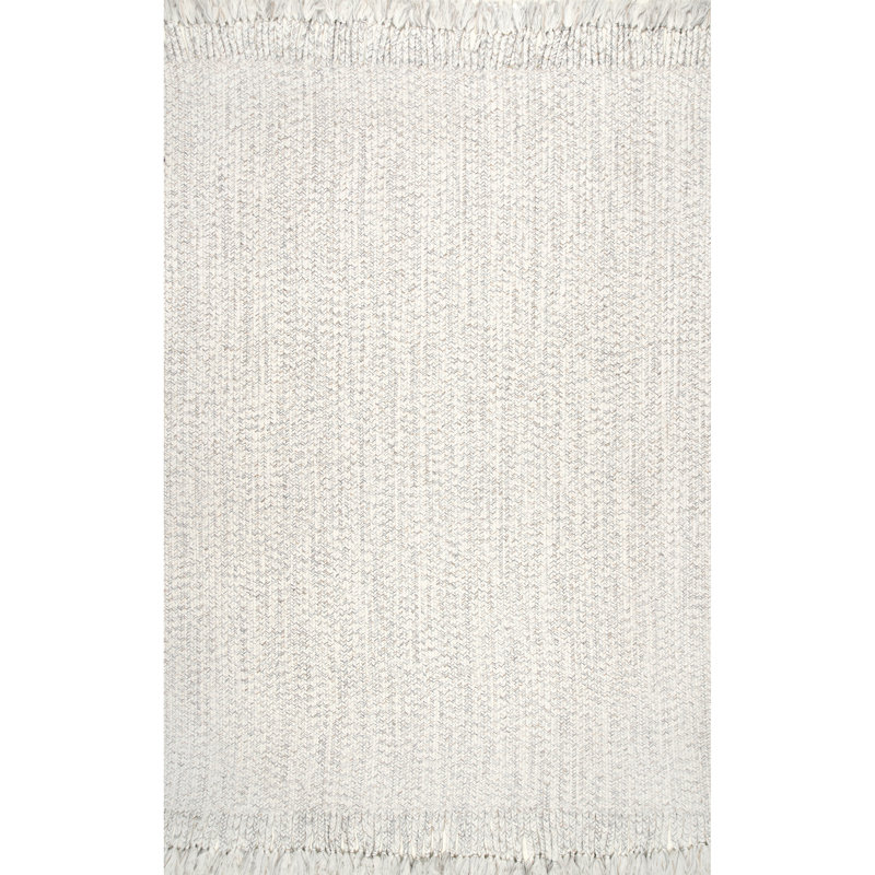 Tapis intérieur / extérieur ivoire tressé Katniss, Rectangle 3 pi x 5 pi