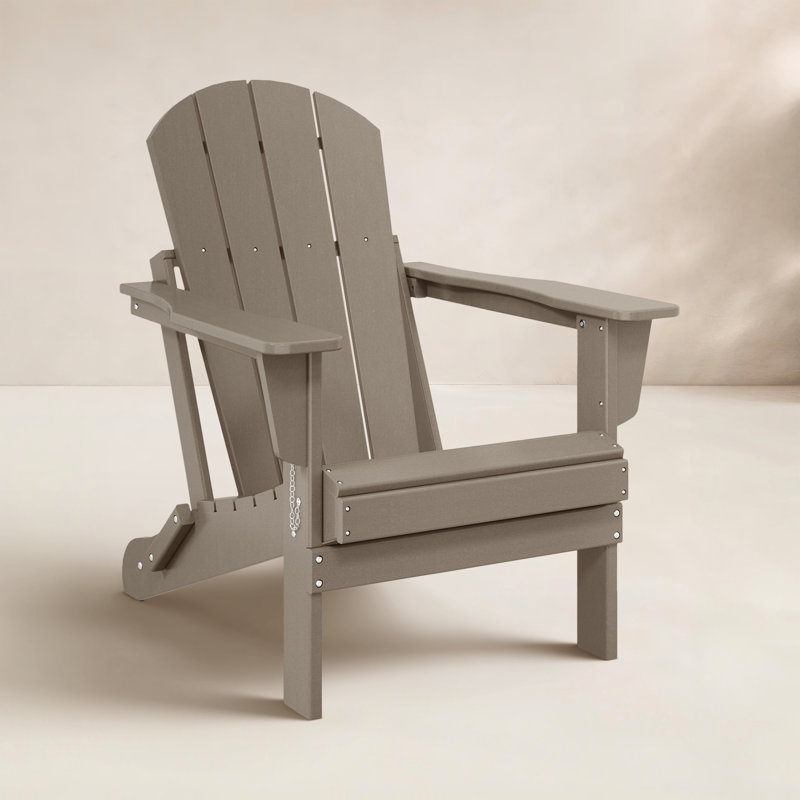 Laguna Foldable Outdoor Adirondack Set, Weathered Wood