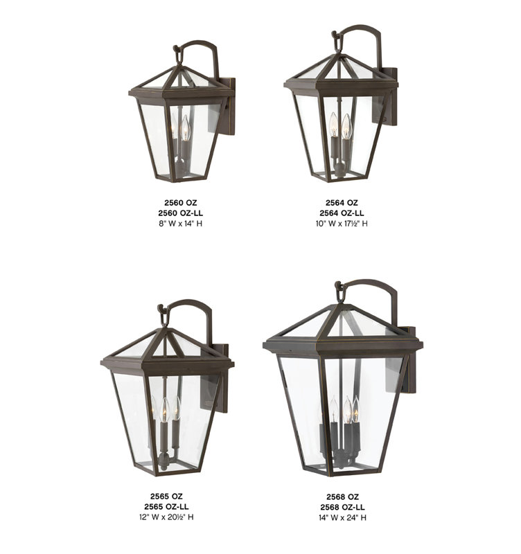 Alford Place 3-Light Outdoor Wall Lantern, Oil Rubbed Bronze, 20.5" H x 12" W x 13.5" D, 3 Lights