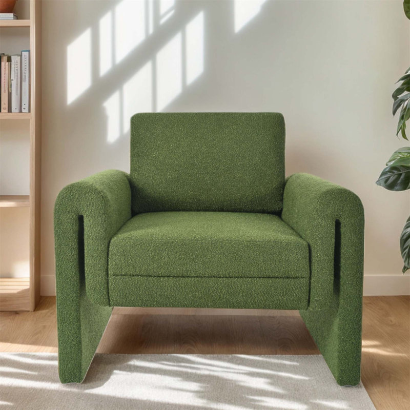Chaise d'appoint rembourrée Modern, Vert