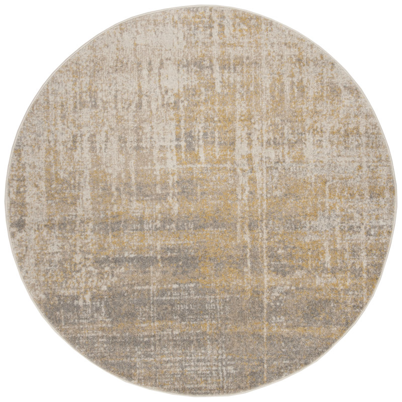Bethlyn Creme/Gold Area Rug, Round 8'