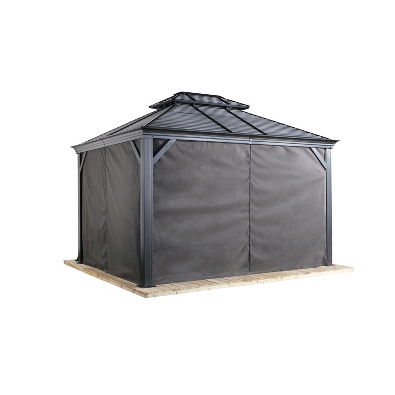 Sojag Grey Curtains for Messina/Mykonos Gazebos, Spun, Outdoor Shades, 79.9" H x 100" W x 100" D