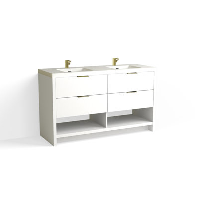 Vue 60" W Freestanding Double Bathroom Vanity