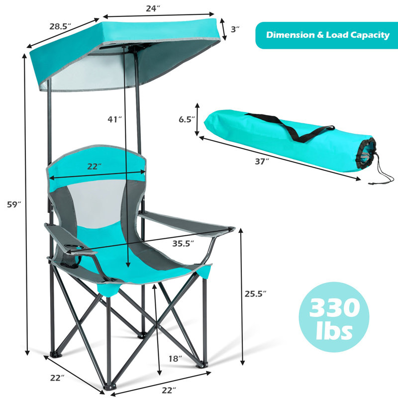 Chaise de camping pliante Nimmons, Turquoise