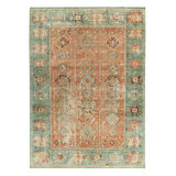 Distressed Homage Hand Knotted Wool Geometric Area Rug