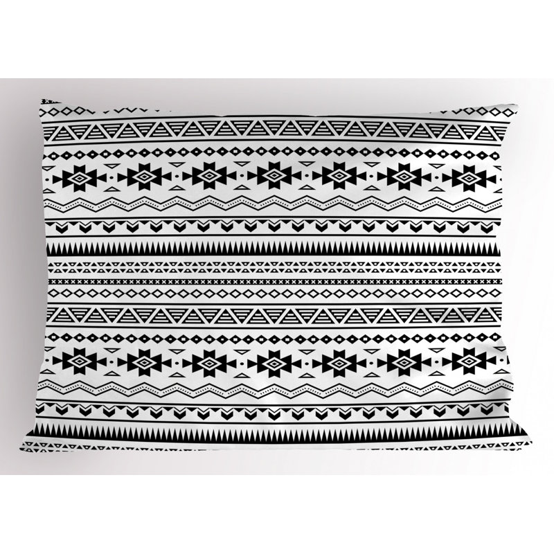 Black/Gray Polyester Microfiber Piece Sham , Twin
