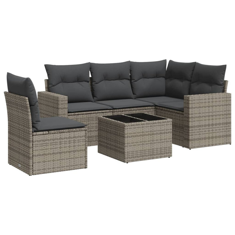 Ensemble de canapé de jardin Vidaxl Gris, gris foncé