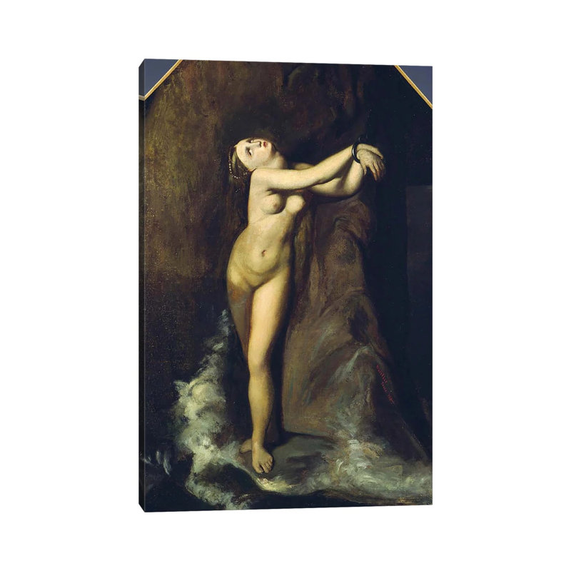 Reproduction après ingérence de Roger Délivrant Angélique - reproduction d'art sur toile tendue, 18 po x 12 po, Sans cadre
