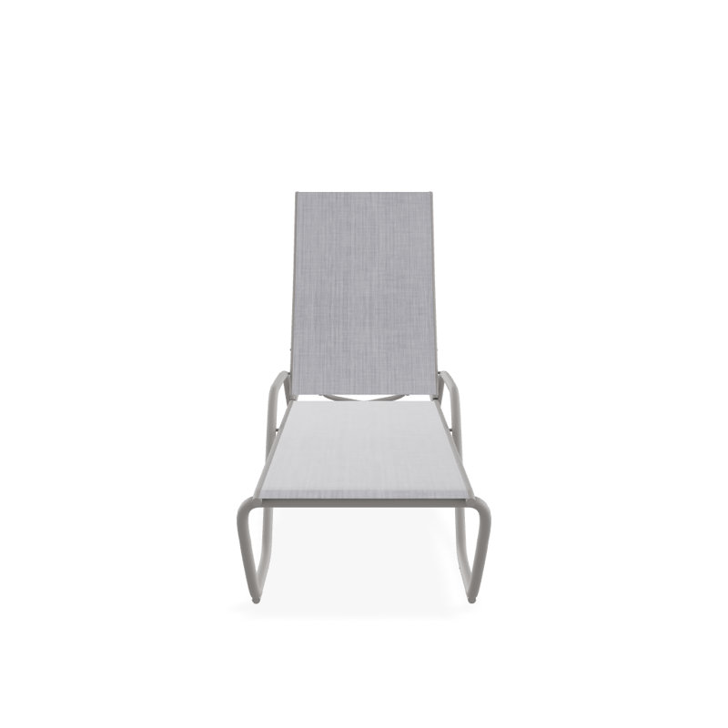 Outdoor Rust-Resistant Metal Chaise Lounge, Textured Warm Gray, Jewel