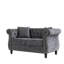 Causeuse Chesterfield à compression en velours gris 58,8 pouces pour la maison