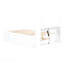 Lit plateforme double avec lit gigogne, tiroirs et prises USB, blanc