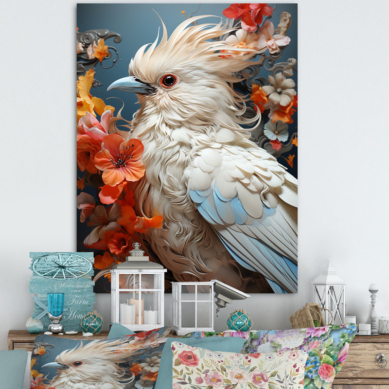 Bird Feathery Symphony sur toile, H 20 po x l 12 po x P 1 po, Toile tendue