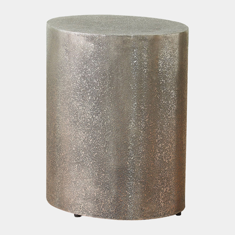 Texture End Table, 15" H x 14" W x 12" D, Antique Nickel