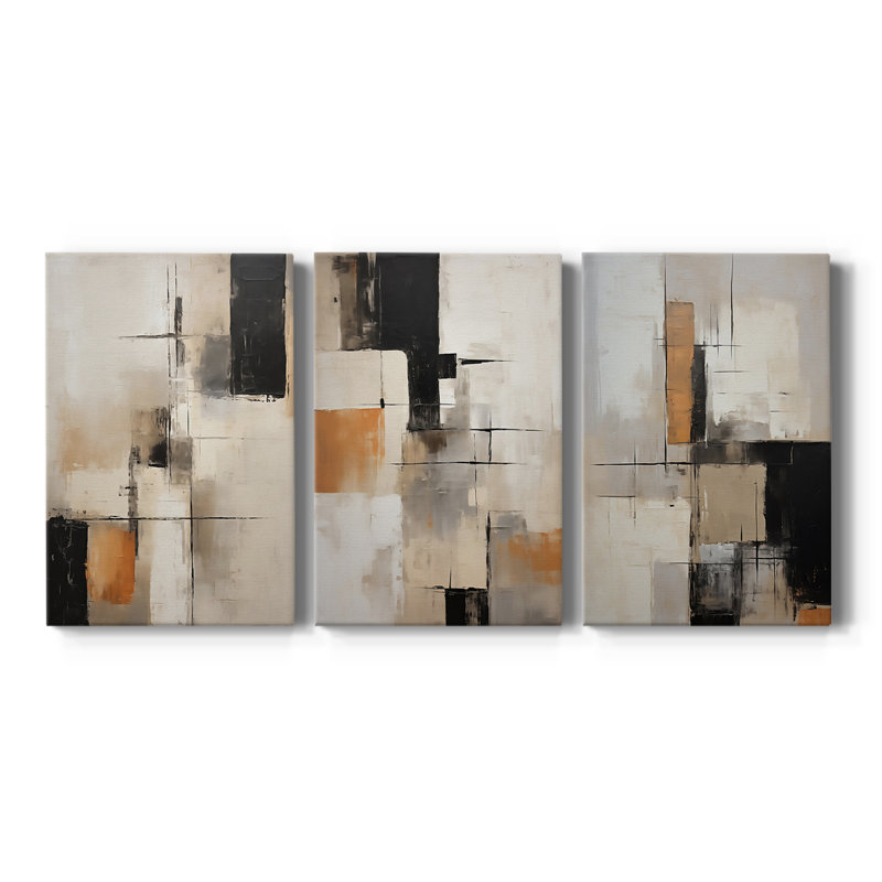 ABSTRACT Series CCCCLXIV - Toile tendue sur mesure - 3 pièces, H 12 po x l 24 po